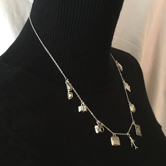 “World Traveler" Handmade Silver Travel Charm Necklace, Suitcase, Plane, Globe - Picture 7 of 13